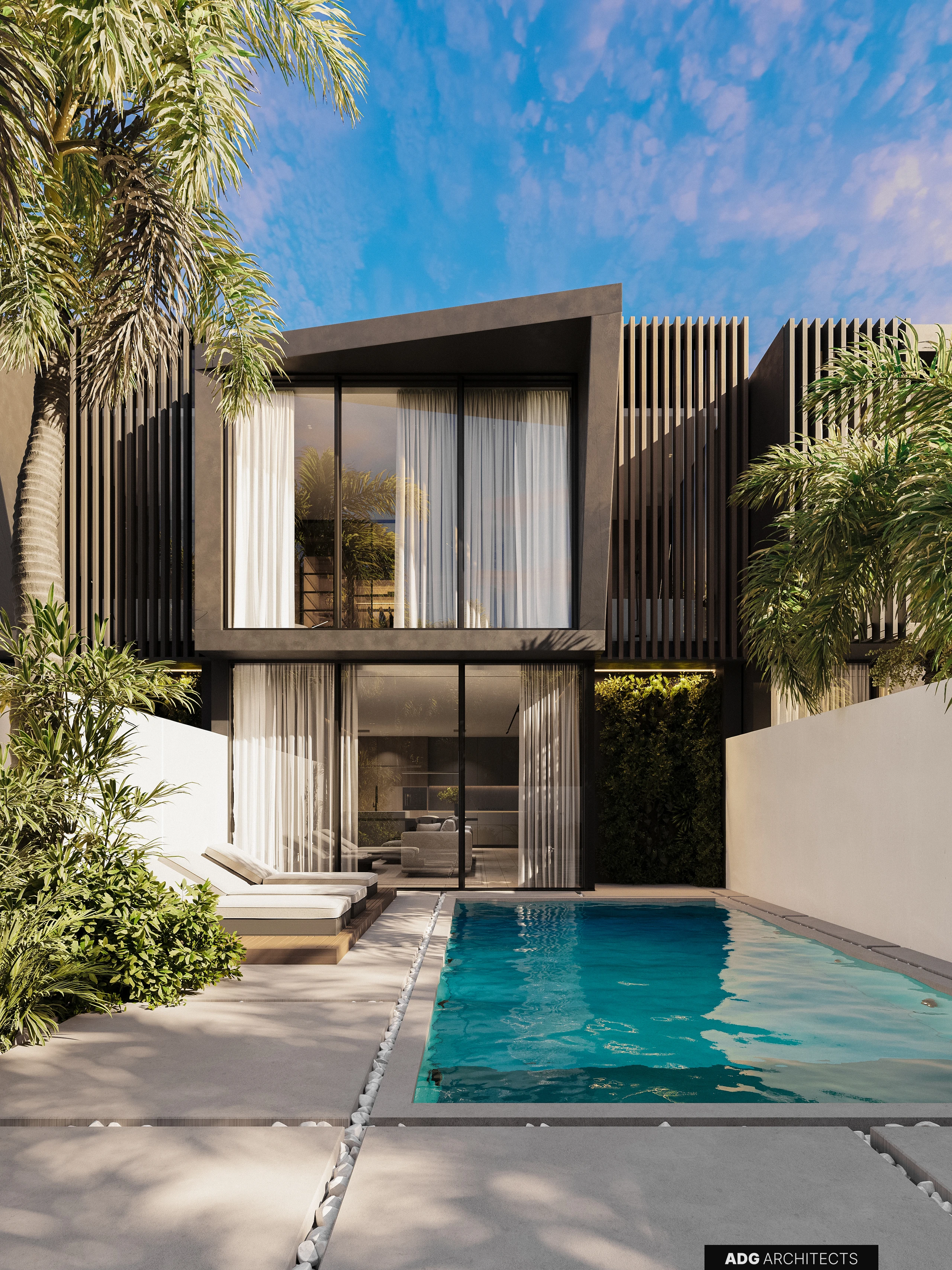 ADG Flagman villa exterior, daytime visualisation