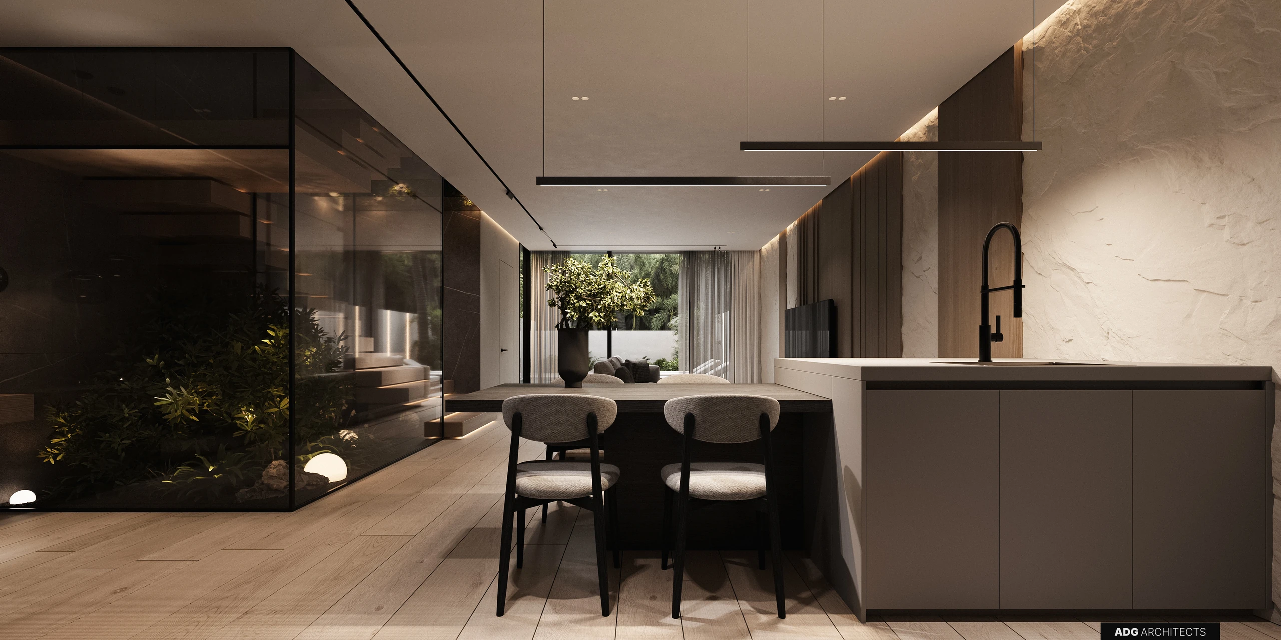 ADG Flagman villa interior, first floor, visualisation