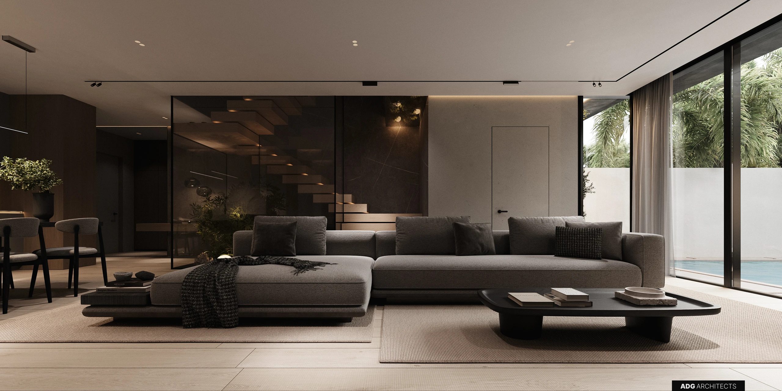 ADG Flagman villa interior, first floor, visualisation