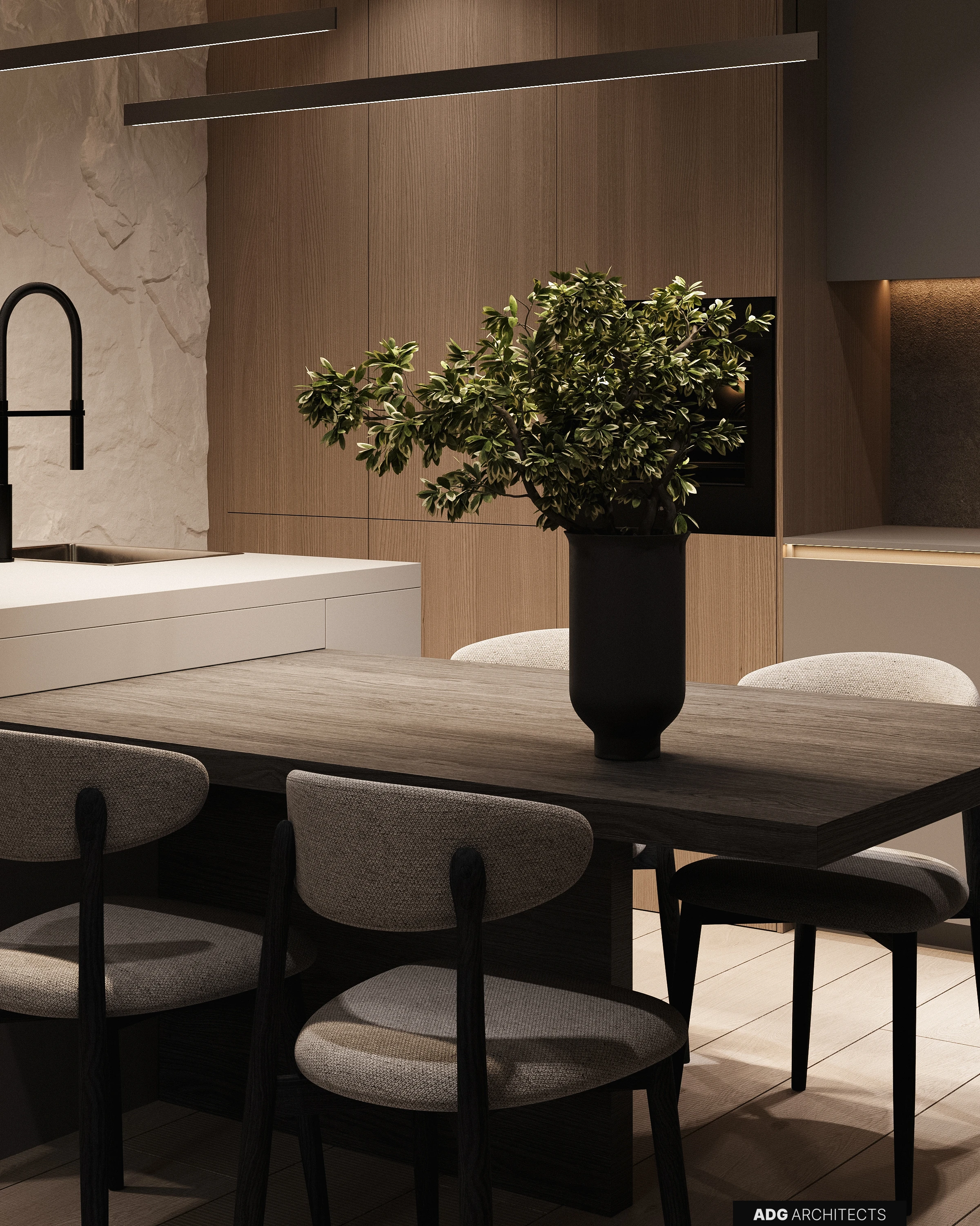 ADG Flagman villa interior, first floor, visualisation